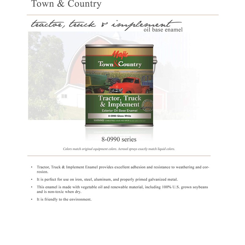 Majic Paints 8-0979-2 Town & Country Tractor, Truck & Implement