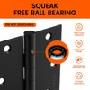 Haidms 3 Pack Stainless Steel Ball Bearing Hinges 3.5 Inch