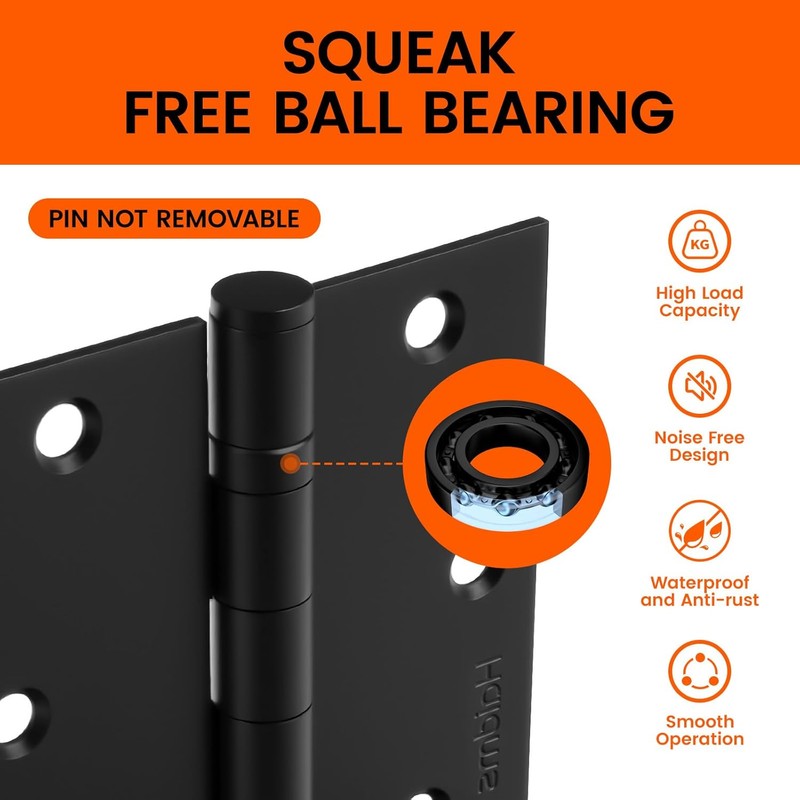 Haidms 3 Pack Stainless Steel Ball Bearing Hinges 3.5 Inch