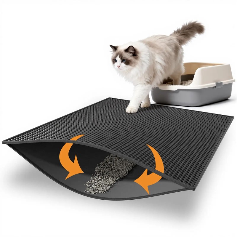 PawComfort Cat Litter Mat – Honeycomb Double Layer Design, Litter