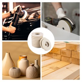 Lpraer Wool Polishing Attachment, Angle Grinder, 125 mm, Polishing Disc, Flex Buffing Disc, Angle Grinder, Drill, Grinding Tool for Metals, Glass, Ceramic, Marble, Car (Thickness 12 mm), Pack of 10