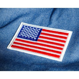 3 X USA Flag Patch – United States of America Rectangle Iron-On Embroidery Badge (6 x 4cm) for Jackets, Backpacks & Apparel