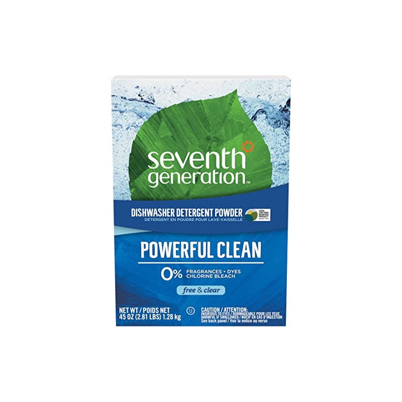 Seventh Generation Dishwasher Detergent Powder, Free & Clear, 45 oz