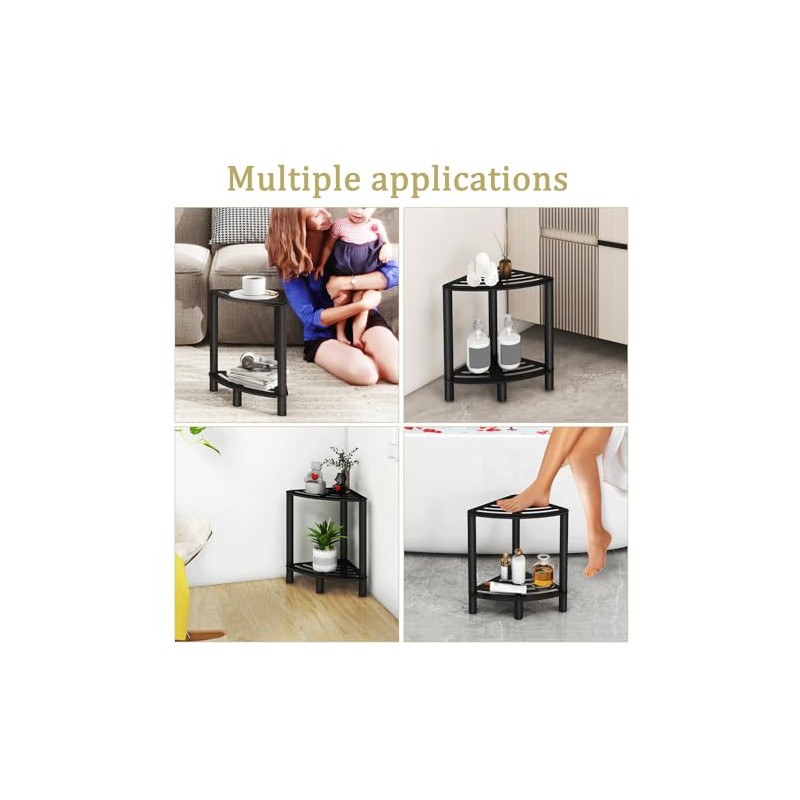 VOTZAAQ Stainless Steel Shower Stool, Double Layer Corner Shower Bench