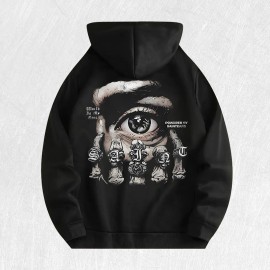 Saintears Eye & Rings Graphic Hoodie 100% Cotton US Warehouse 6 ColorsColor: Black, Size: L