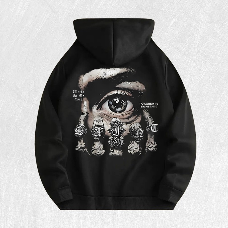 Saintears Eye & Rings Graphic Hoodie 100% Cotton US Warehouse