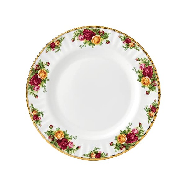 Royal Albert - Old Country Roses Plate Gift - Vintage Fine Bone China Serving Dinner Plate - Large Size - Floral Pattern, 27cm