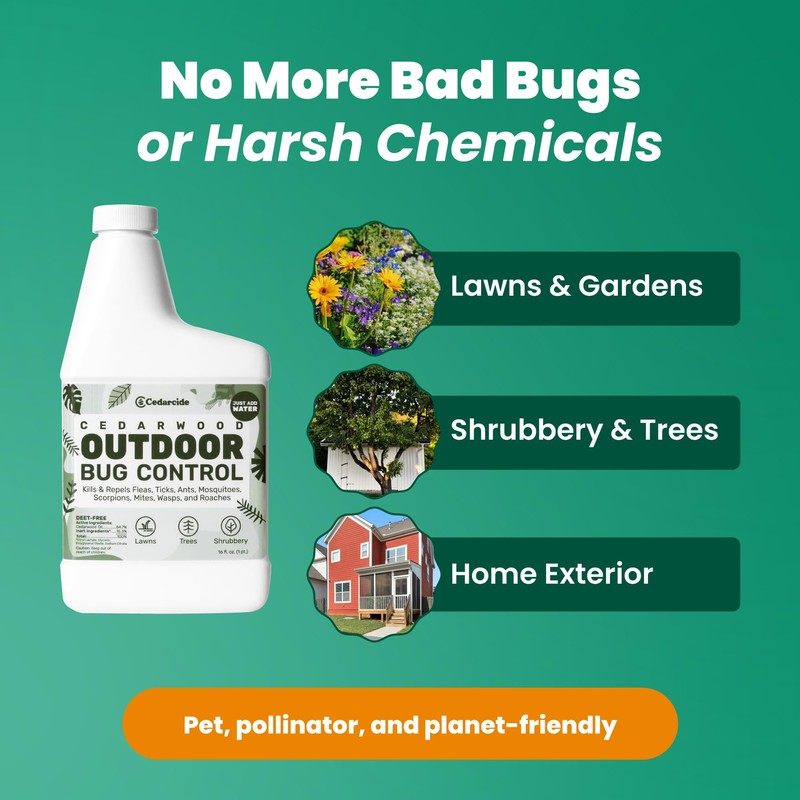 CEDARCIDE Outdoor Bug Control Concentrate | Kills & Repels Mosquitoes,