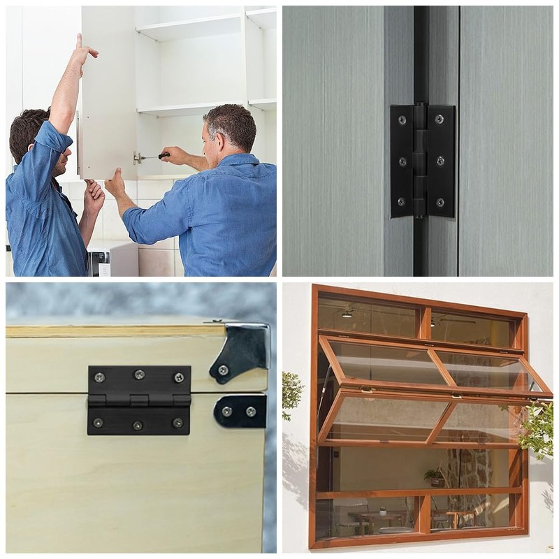 Glvaner 10pcs Stainless Steel Hinges Hinges 6 Holes Cupboard Door