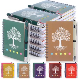 Eaasty 10 Sets Small Notebook with Pen Journals Bulk with Sticky Notes Spiral Notebooks Pocket Notepad for Teachers Students Gifts Employee Team Appreciation(Bright Color)