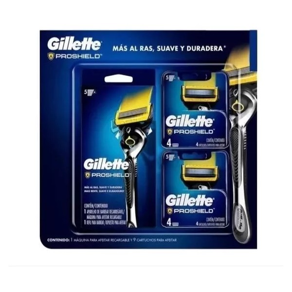 Gillette Pack Gillette Proshield Rasuradora Con 9 Cartuchos
