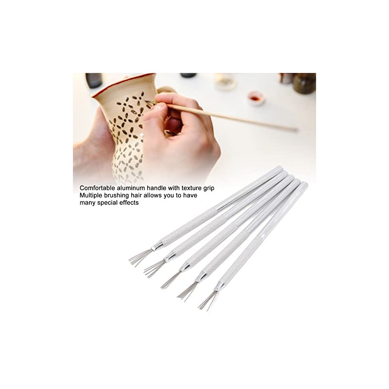 BAOFUYA 5PCS Clay Needle Tools Pottery Craft Tools Sculpture Feather