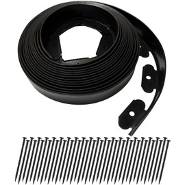Plastic Garden Edge Roll, 40FT, 2 Inch Tall, with 40 Landscape Spikes for Paver Edging, Flower Beds, Lawn