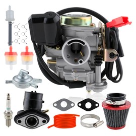 GoaMotors GY6 50cc Carburetor with Air Filter Fuel Line Fuel Filter Intake Manifold Compatible with Taotao 49cc 50cc ATM50 Pony 50 Thunder 50 PD18J 139QMB 139QMA Scooter Chinese 4Stroke Moped Engine