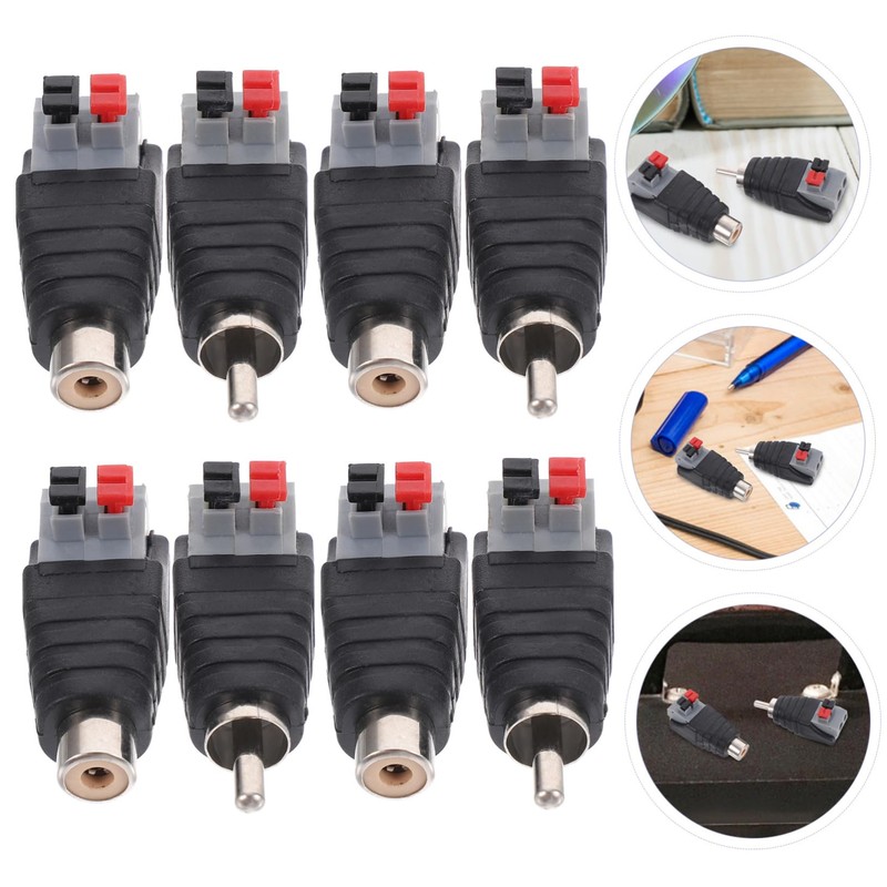 TEHAUX 8pcs Audio Adapter Connector Plug Speaker Wire Plugs for