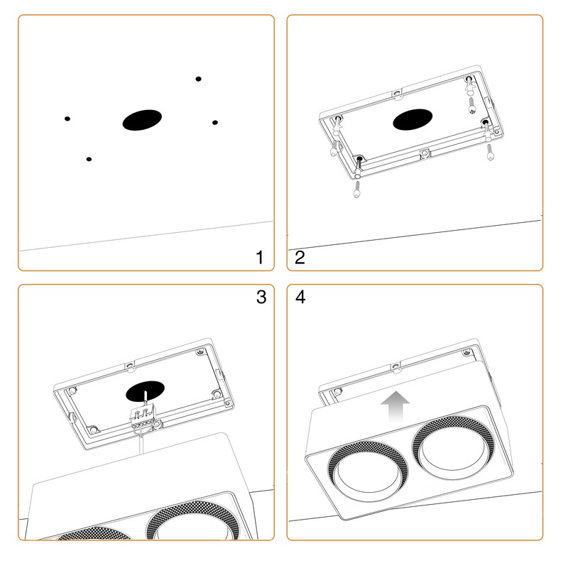 FOOC LED Surface Mounted Light Flat with Large Light Surface