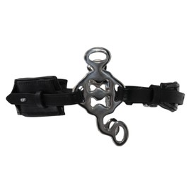 AMKA Hackamore Noseband Chin Strap Adjustable Leather Black Stainless Steel