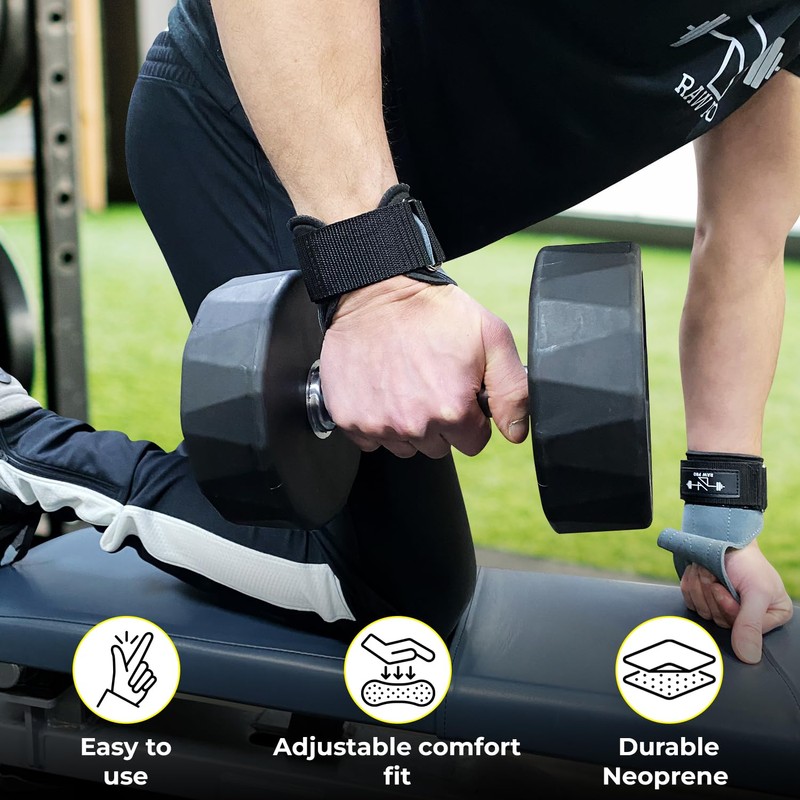Lifting Multi-Grip Straps/hooks Premium Neoprene for Enhanced Weightlifting - Durable