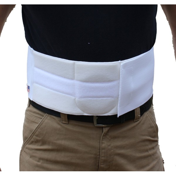 Alpha Medical Umbilical Hernia Belt Abdominal Support Binder with Compression Pad for Men & Women Navel Ventral Epigastric Incisional and Belly Button Hernia Surgery Prevention Aid L0625 (8" High ; Standard Length)