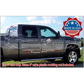 Trims Express-Made in USA 2007-2008 Chevy Silverado Crew Cab 4Pc Chrome Body Side Molding Overlay 1"Trim