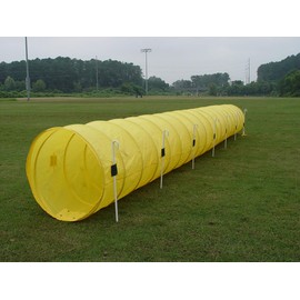 18' Dog Agility Tunnel with Stakes, Multiple Colors Available (Yellow)