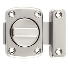 Alise Gate Latch Slide Bolt Latches Lock,Medium Size Safety Double Sided Rotate Gate Hardware,Brushed Finish,63mmx55mm