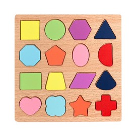 Random Color Wooden Alphanumeric Shape Puzzle, 1 Set Montessori Preschool Cognitive Toy, Creative Learning Puzzle, Educational Learning Blocks Tools, Wooden Puzzles, Shape Recognition Puzzles:_Random Color 4_one size
