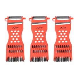 Saim Vegetable Peeler Metal Scraper Fruit Grater Slicer Orange Red 3 Pcs