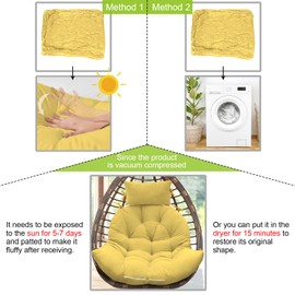 Bextile Hanging Chair Cushion，Thicken Egg Chair Cushion, Hanging Basket seat Cushion, with Headrest (F)