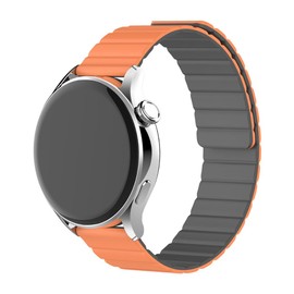 FiiMoo Strap Compatible with Garmin Venu 3/Venu 2/Forerunner 265/Forerunner 255/Forerunner 965, 22mm Replacement Straps, Dual Magnetic Adjustable Replacement Band for Garmin Vivoactive 4-Gray+Orange