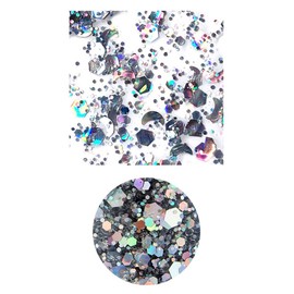 Namvo 5 Bottles Coloured Broken Diamond Effect Festive Party Makeup Powder Sequin Glitter Gel for Face Lips Eyeshadow Art Nails Colour Decoration