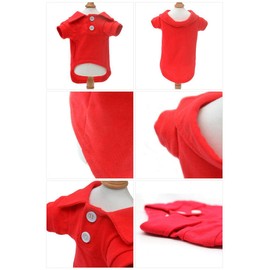 lovelonglong Basic Dog Polo Shirts Premium Cotton, Polo T-Shirts for Large Medium Small Dogs with a Two-Button Collar Blank Color Red XXL