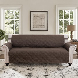 CAPALOCA Couch Covers for 3 Cushion Sofa Pet Friendly Couch Cover for Dogs Washable Couch Covers for Sofa Slipcover(Oversized Sofa, Chocolate)