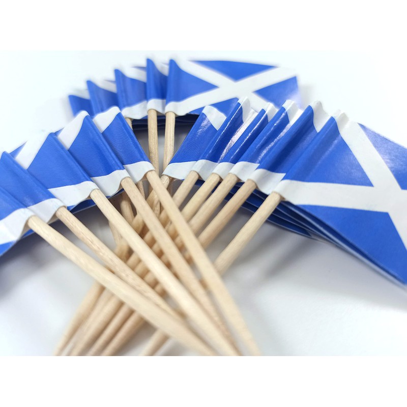QQSD Scotland Toothpick Flag Scottish Small Mini Cupcake Topper Flags,100