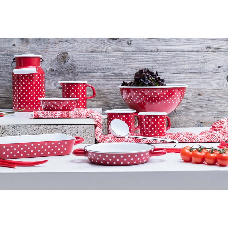 Riess, 0044-077, Egg pan 20, Country - PÜNKTCHEN Rot, Colour