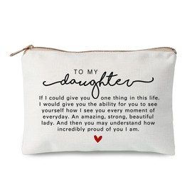 Daughter Makeup Bag Gift from Mom Daughter Gift for Birthday Graduation Holiday Christmas Cosmetic Bag Birthday Gifts for Women Daughter Makeup Organizer Beach Bag