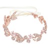 AMMEI HEADPIECE Rose Gold Wedding Headband Flower Leaves Design Hair
