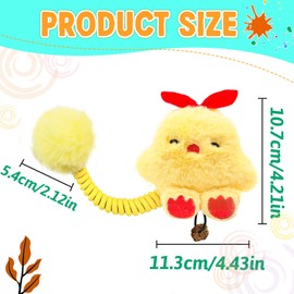 Andiker Catnip Toys, Cat Interactive Toys with Silvervine Fruit & Spring & Fuzzy Ball for Relaxing Playing, Plush Cat Teething Toys for Indoor Kitten for Cleaning Teething (Yellow Chick)