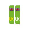 Slimline Domed Union Jack UK Vehicle Number Plate Stickers, Green,