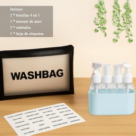 Juego De 8 Botellas De Viaje De Silicona, Accesorio De Tamaño De Viaje a Prueba De Fugas De 50 ml Con Etiqueta Y Bolsa de Aseo, Ideal para Viajes de Negocios y Vacaciones