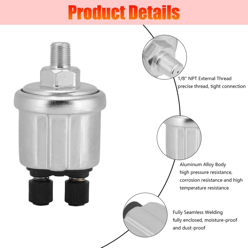 Oil Pressure Sensor, 0 to 10 Bars 1/8 NPT Oil