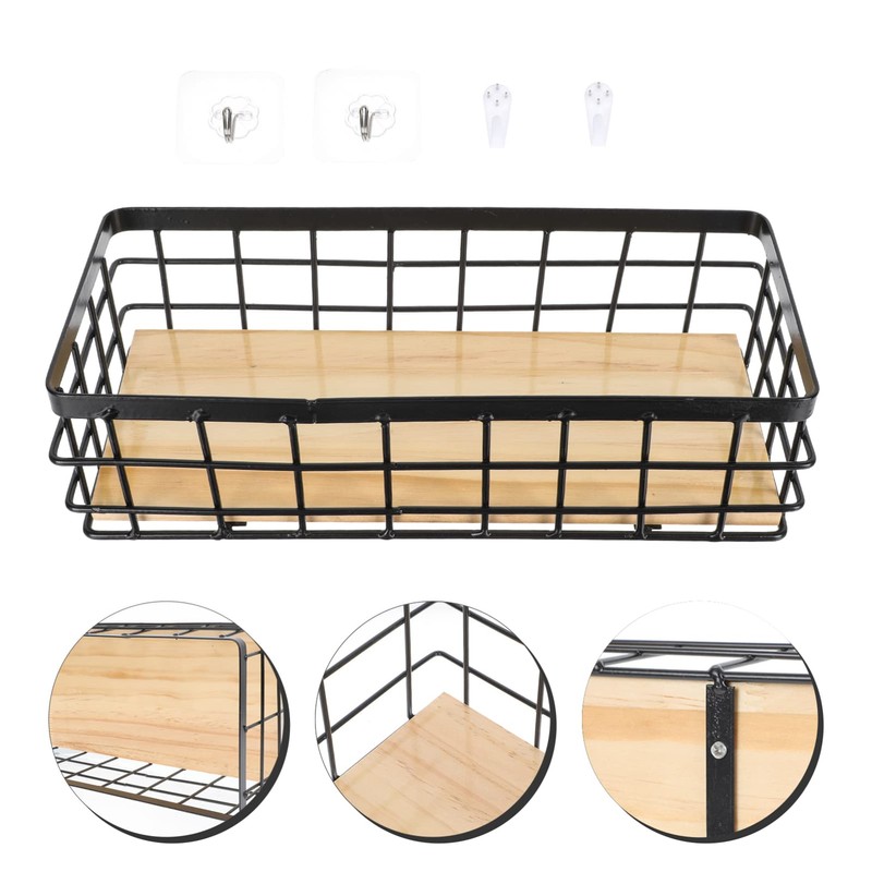 Gatuida 1Set Iron Basket for Organization Wrought Iron Storage Basket