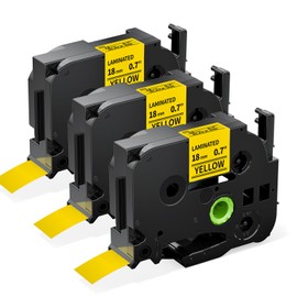 Upwinning TZe-641 Label Tape Yellow 18mm Compatibel with Brother P Touch Label Tape 18mm Yellow, Tze641 Tze 641 Compatible for Brother P-Touch Label Printers D400 D450 D460 E300VP H500, 3 Pack