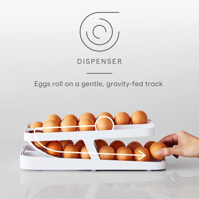 YouCopia RollDown® Egg Dispenser, Rolling Eggs Dispenser and Organizer for