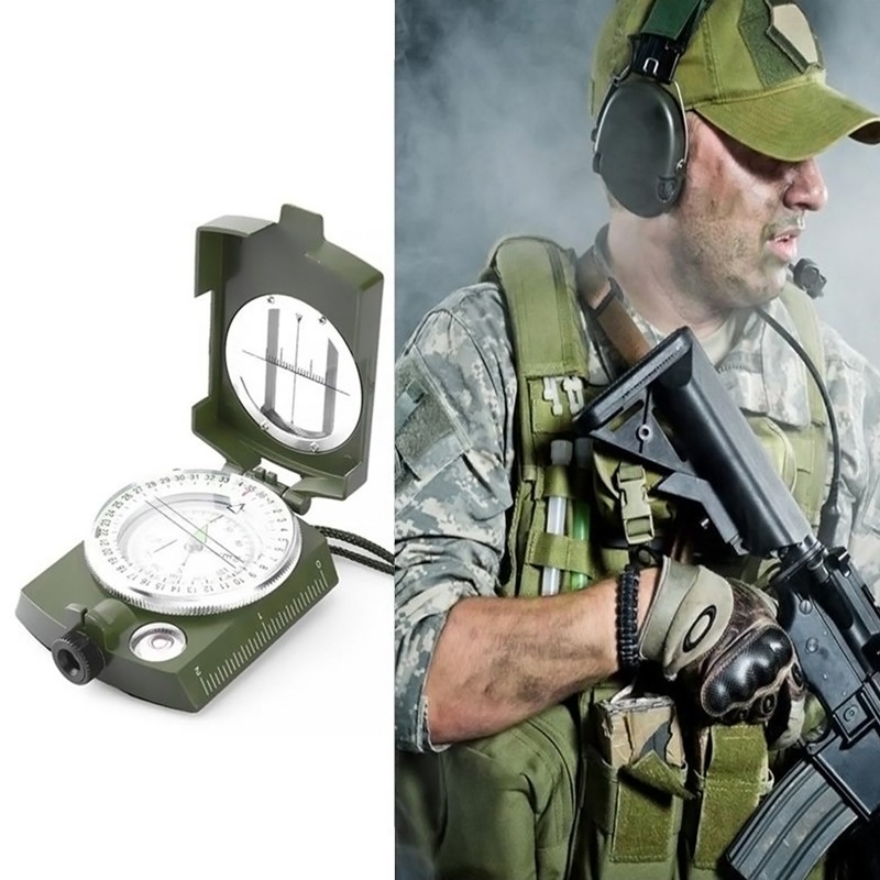 Military Compass Prismatic Sighting Compass Magnetic Waterproof Hand Held Compass