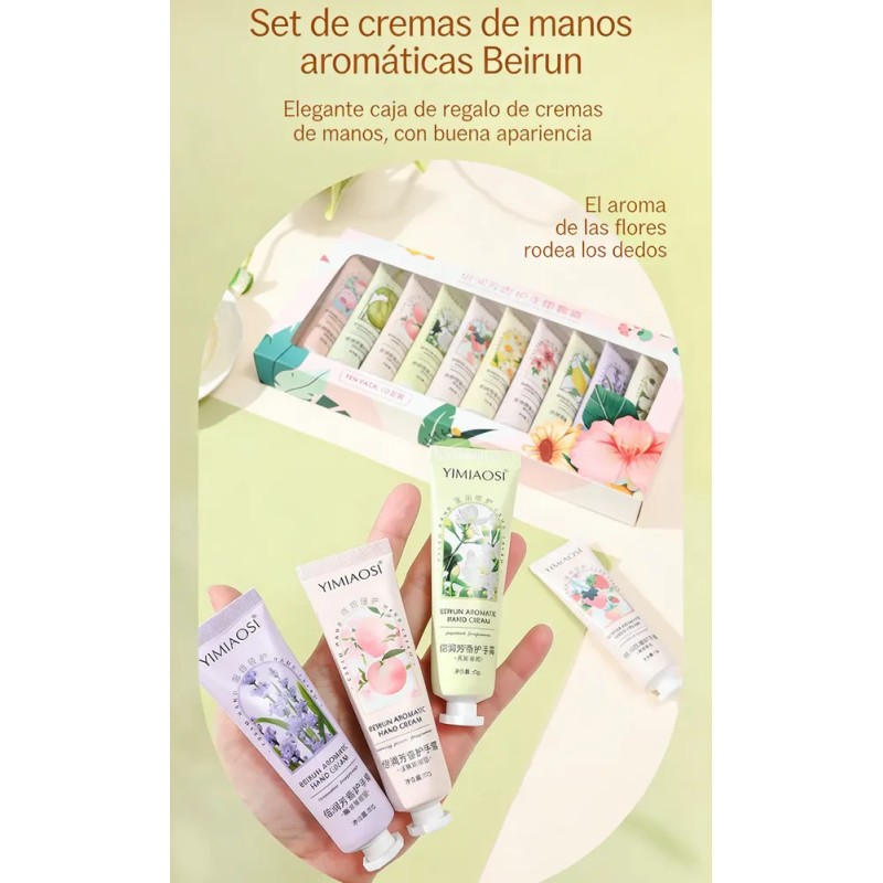 Crema De Manos Hidratante Nutritiva 10 Aromas Portátil Set