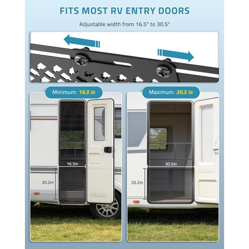RV Screen Door Protector for Dogs, Adjusts from 16.5 to