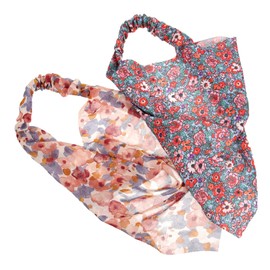 BIUDECO 2pcs Satin Headscarf Hair Accessory for Women Floral Bandana Sleep Hair Wrap