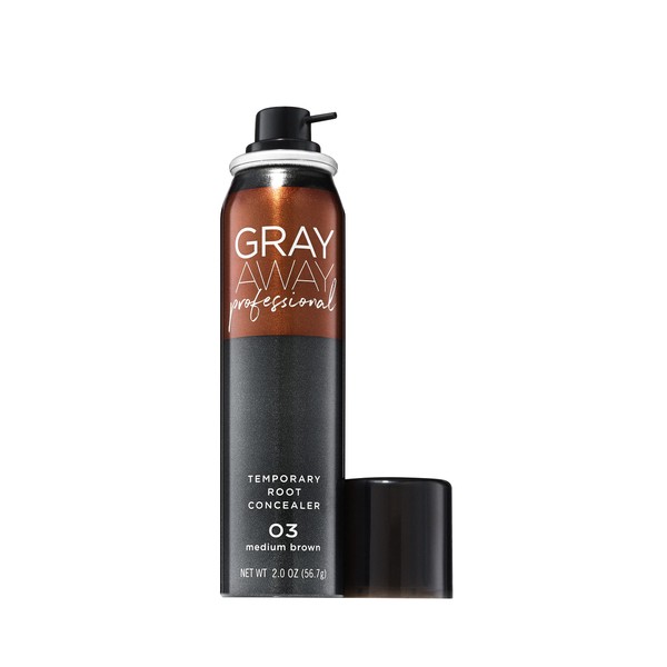 Gray Away Professional Temporary Root Concealer Touchup Spray, Dark Brown 2 oz