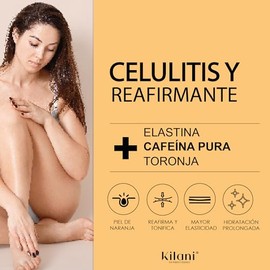 Celu-Less Kilani Crema de Celulitis Super Concentrada - Cafeína Pura, Elastina y Toronja - Reductor + Reafirmante - Flacidez - Piel de Naranja - Efecto Frío/Calor - Natural - 300 ml